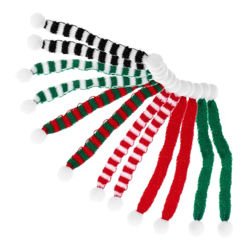 Generisch 12 Stück Teiliges Mini Gestrickte Schals für Weinflaschen und Puppenhaus Dekoration Niedliche Weihnachtsaccessoires Farben für DIY Bastelprojekte und Kreative Feiertagsgestaltung von Generisch