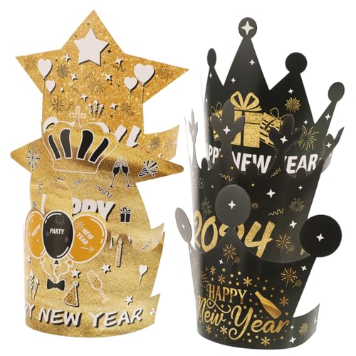 Generisch 12St Papierhut des neuen Jahres partyhüte neujahrsdekorationen Partyhüte für Neujahr silvesteroutfit 2023 Neujahrsgeschenke Neon Silvester Partyhüte Frohes neues Stirnband von Generisch