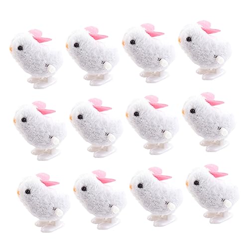 Generisch 12St Uhrwerk Hase interaktives kinderspielzeug Weihnachts assecoires wheinatsgeschenke Toys Cartoon-Kaninchen- Häschen- Plüsch Weiß von Generisch