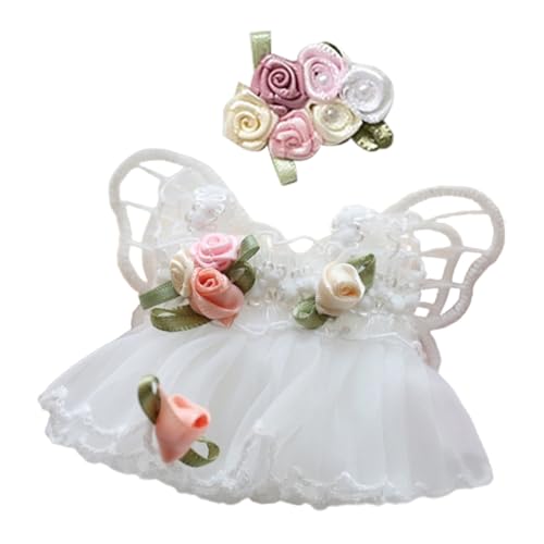 Generisch 17 cm Puppen-Weiß-Kleiderset Hochzeitskleid Puppe Weiße Kleidung für Beliebte Puppen Zubehör Anziehkleidung für Süße Puppen Kunsthandwerk (B, A) von Generisch