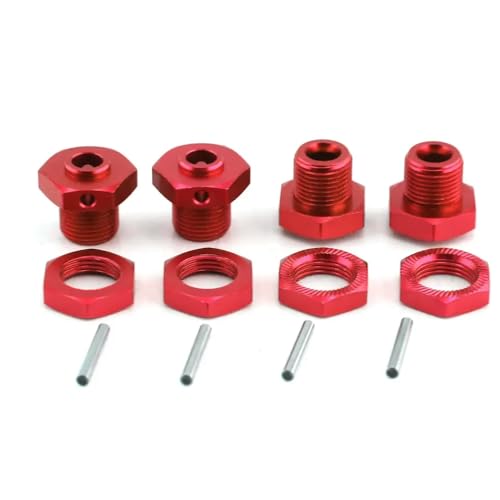 Generisch 17 mm Metallrad -Hex -Hub -Hub -Adapter mit Mut(Red) von Generisch