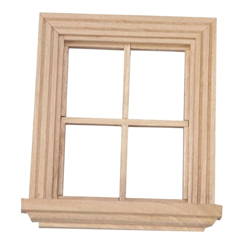 Generisch 1Stk Einfaches Vierscheibenfenster Spielzeugauto Puppenhaus ferngesteuertes Auto für kinderspielzeug Toys Kid Toys Miniaturmodell Mini-Fenstermodell hölzern von Generisch
