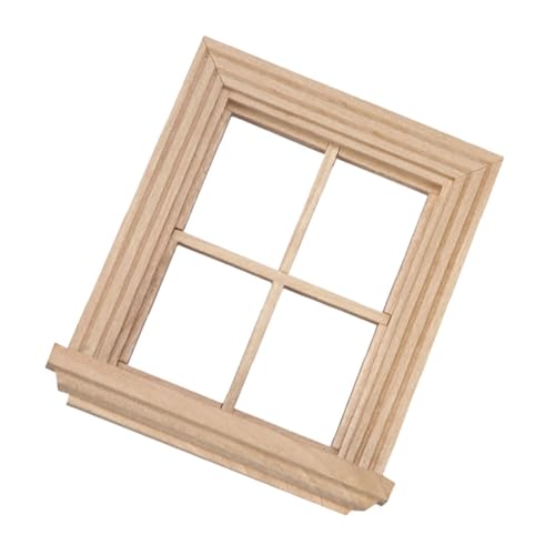 Generisch 1Stk Einfaches Vierscheibenfenster für kinderspielzeug puppenstubenmöbel hühner Puppenhaus ferngesteuertes Auto Möbelmodell kinderhaus hölzern von Generisch