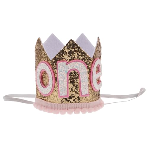 Baby Mädchen 1. Geburtstag Hut Glitter Krone Und Verstellbares Stirnband 1pc Party Supplies von Generisch