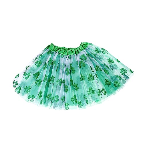 Generisch 1stk Klee Netz Kleid Kleine Mädchen -tutu-kleid Tutu-rock Patricks Day Outfits Kleines Mädchen Gazerock St. Patricks Rock St. Patricks-day-kostüm Gittergewebe Green von Generisch
