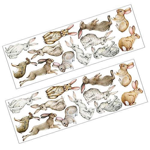 Generisch 2 Blätter Kaninchen Wandtattoo wandsticker tapetenablöser Osterdekoration selbstklebend fensterdekoration Easter Decoration Aufkleber Selbstklebende Tapete Kaninchen-Tapete PVC von Generisch