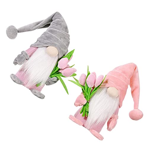 Generisch 2 STK Tulpenpuppen-Ornamente Desktop-Dekorationen Puppenspielzeug Zum Muttertag Entzückende Puppen Festivaldekorationen Valentinstag Entzückende Partypuppen Tuch von Generisch