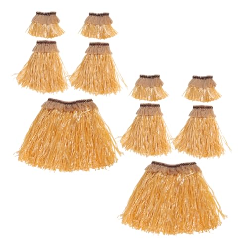 Generisch 2 Sätze Hawaiian Grass Rock Kostüm Set für Erwachsene Teiliges Set Leichtem Strohähnlichem Material für Luau Party Dekorationen und Festivalaufführungen Lebendige Farben von Generisch