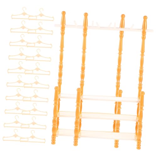 Generisch 2 Sätze Wäscheständer kindergeschenke Bedroom Decor Living Room Decoration wohnzimmerdeko Miniaturen Puppenschuhhalter Tür Mini-Verzierung Mini-Hausaccessoire Abs von Generisch