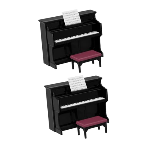 Generisch 2 Sets Miniatur-Klavier Mit Hocker, Musikpartitur, Mini-puppenhaus, Musikmodell, Puppenhaus-Modell, Szene, Spielzeug, Puppenhaus, Musikinstrument Generisch 2 Sets Miniatur-Klavier Mit Hocker, Musikpartitur, Mini-puppenhaus, Musikmodell, Puppenhaus-Modell, Szene, Spielzeug, Puppenhaus, Musikinstrument von Generisch