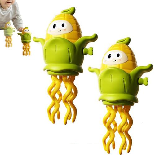 Generisch 2 Stück Krabbelndes Oktopus Spielzeug, Maisförmiges Oktopus Spielzeug, Interaktives Uhrwerk Spielzeugs Pädagogisches Lernspiel Für Mädchen Drinnen Draußen von Generisch