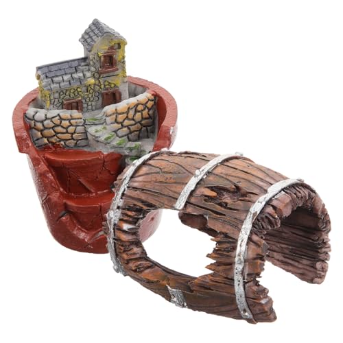 Generisch 2 Stück Miniature Resine Pflanzgefäße für Puppenhaus Dekoration Künstliche Sukkulenten Töpfe Garten Deko für DIY Projekte und Feengärten Stabil und Praktisch von Generisch