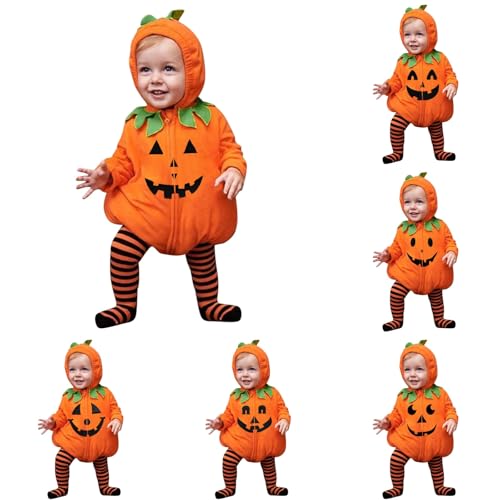 Generisch 2-Teiliges Set Halloween Kostüm Baby Unisex Süßes Kürbis kostüm für Babys Lange Ärmel Baumwolle Baby Halloween costume für Kleinkinder Monaten Faschings kostüm Säugling von Generisch