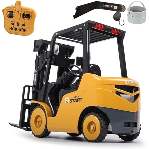 Generisch 2 in 1 Multifunktionskran Großer elektrischer RC-Gabelstapler 11-Kanal-RC-Frachttransporter Automatisches Heben Entladen Bauwesen Truck von Generisch