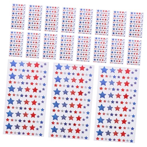 Generisch 20 Blatt Fünfzackiger Stern Selbstklebender Etikettenaufkleber Stern DIY Dekoratives Etikett Belohnungsaufkleber 20 Blatt Massenaufkleber Sternaufkleber DIY Belohnungsaufkleber von Generisch