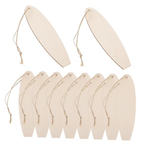 Generisch 20 Stück Surfboard Decoration Pendants Partei hängen Anhänger hängende Surfbrett- Ornamente Surfbrett Dekorationsschild Dekorationen Ornamente Wohnkultur Holzspäne Khaki von Generisch