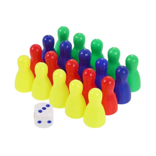 Generisch 20 Stück Tischwürfelspiel Schachfiguren Set Plastikschachfiguren Schachfiguren Kunststoff Schachfiguren für Bastelprojekte Schachwürfel Tabletop-Spielkomponente Schachbrett Schach von Generisch