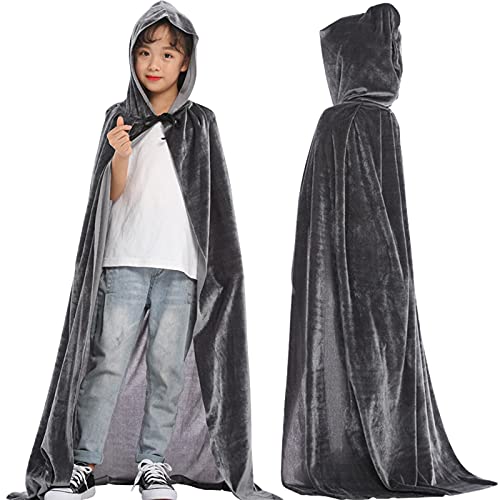 Generisch 2025 Halloween Cosplay Kostüm, Mädchen Cosplay Jungen Halloween Mantel Party Umhang Kostüm Mentel Kinder Baby Umhang Mädchen Mantel & Jacke (Grau, 8-11 Jahre) von Generisch