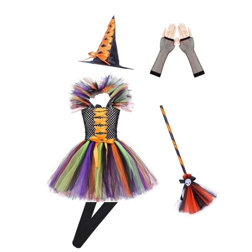 Generisch 2025 - Halloween Kind Mode Verrückte Kostüm Shaggy Tüll Mädchen Maskerade Prom Kleid Baby Winterkleidung (Multicolour, 10-12 Years) von Generisch