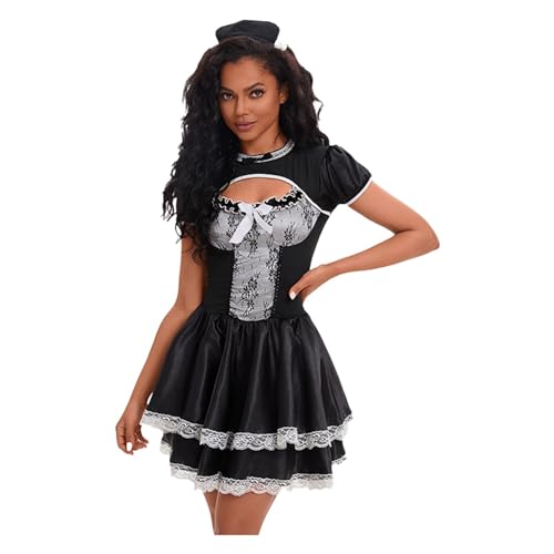 Generisch 2025 Oktoberfest Dirndl Damen ChicMaid Rollenspielkostüm, elegantes schmeichelhaftes Kleid für Cosplay Themenpartys Goku-Cosplay-Kostüm (Black, M) von Generisch