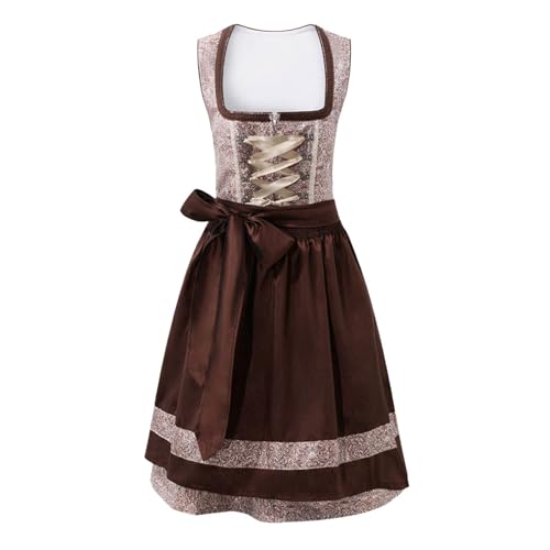 Generisch 2025 Oktoberfest Zweiteiliges Kleid vom Damen-Oktoberfest in Halloween-Cosplay-Kostüm (Brown, XXL) von Generisch