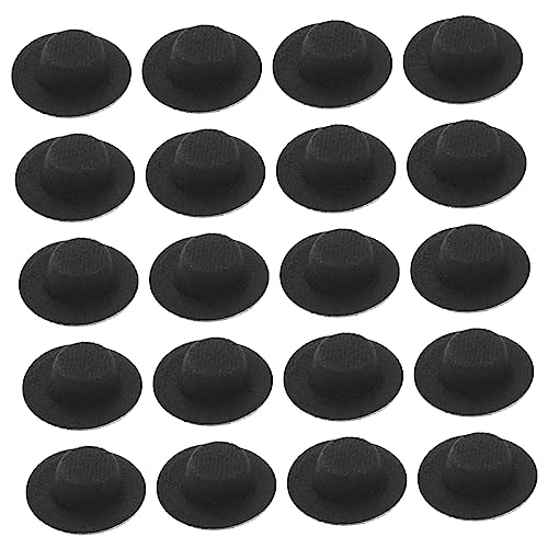 Generisch 20St Mini-Hut weihnachtsdeko weihnachtsbasteln Lustiger Hut Weihnachts basteln Santa Hats Mini-Schneemann-Hut Schneemannmütze selber Machen Kleiner Hut dekorative Hüte Stoff Black von Generisch