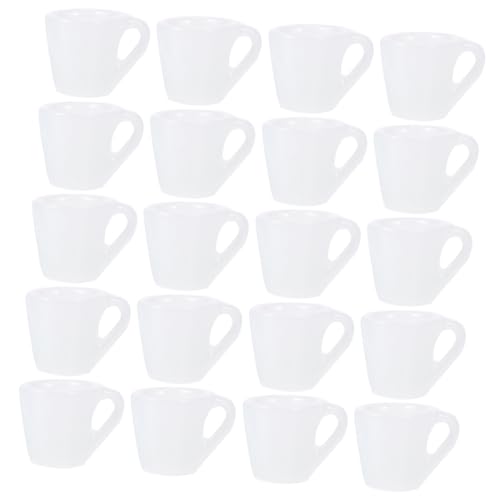 Generisch 20St Puppenhaus Tasse Espressotassen süße Kaffeetassen Bausatz Mini-Bierkrüge Becher miniaturfiguren miniaturen Figuren Mini-Tasse Mini-Foto-Requisiten Harz Weiß von Generisch