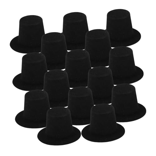 Generisch 20st Schneemann-Hut Bausatz Mini Schneemann-Puppen-Zylinder Kleine Schneemannmützen Zum Basteln Puppenhaus Schneemann-schmuckmütze Schneemannmütze Zum Basteln Neujahrshut Eva Black von Generisch