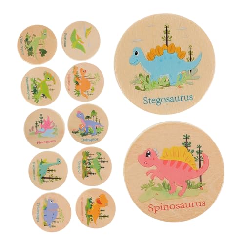 Generisch Stück Dinosaurier Gedächtnisspiel für Teiliges Holzspielzeug Konzentration und Gedächtnistraining Pädagogisches Lernspielzeug für Kleinkinder Sicher und Langlebig von Generisch