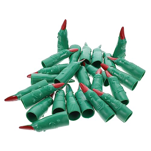 Generisch 24St Halloween-Nagel-Kit grüne Hexenfinger Halloween-Fingernagel-Requisiten Halloween Scherzartikel Halloween Dekoration Maskerade Nagelrequisiten Rollenspiel falsche Nägel Plastik von Generisch