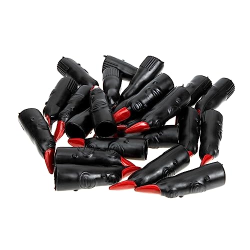 Generisch 24st Gefälschte Verschleiß Falsch Fingernagel Nägel Gefälschter Hexenfinger Maske Gruseliges Zubehör Zombie-Finger Gesicht Halloween Puppen Plastik Black von Generisch