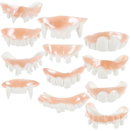 Generisch 24st Halloween-zahnersatz Vampir-kostüm Halloween-Vampir-Mantel Witzzähne Für Erwachsene Hässliche Zähne Erwachsene Reißzähne Halloween-zähne Kostüm Aufblasen Vampirzähne Delle PVC von Generisch