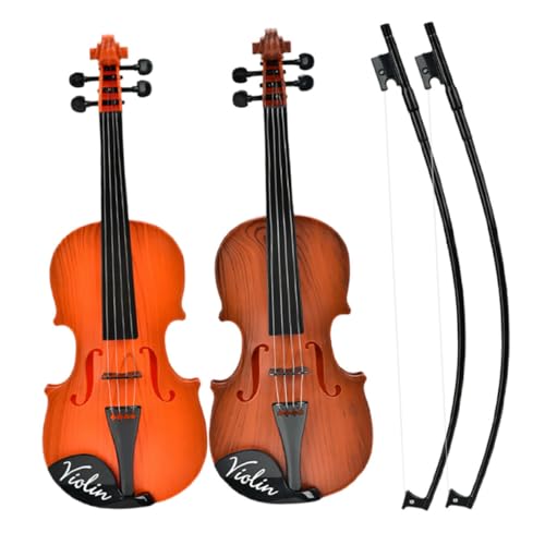 Generisch 2St Violine Anfänger Violine kleines Musikspielzeug Simulationsgeigenmodell Musikspielzeug für dekorative Geige Musikinstrument- Kindergeige Plastik von Generisch