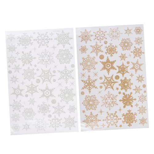Generisch 2St Weihnachtsaufkleber weihnachtsdeko winterdeko weihnatsdeko Christmas Sticker weihnachtssdeko PVC-Aufkleber Festival-Aufkleber Weihnachtsabziehbilder Festival-Glas-Aufkleber von Generisch