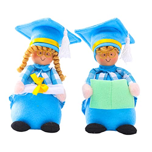 Generisch 2st Dr. Gesichtslose Puppe Weiches Kinderspielzeug Wiedergeborene Babypuppen Puppenkleidung Puppe Mit Abschlussmotiv Abschluss Bär Kinderpuppe Sky-Blue Stoff von Generisch