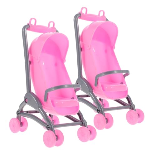 Generisch 2st Lernspielzeug Für Zubehör Für Babypuppen Puppensitze Mini-Kinderwagen Dinosaurierspielzeug Für 3-5 Miniatur-Kinderwagen Babyspielzeug 6 Bis 12 Monate Rosa von Generisch