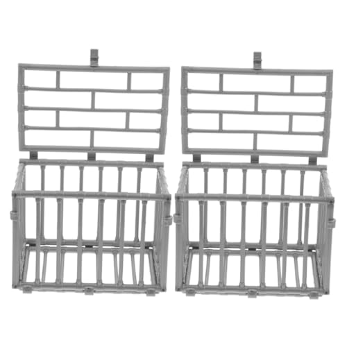 Generisch 2st Tierhalter Modell Mäusekäfig Ratte Bogenschießen Röhren Haustier Hamsterkäfig Hundestall Mini-tierkäfig Nagetier Puppenhauskäfigmodell Im Freien Hundekäfig Klein Zaun Abs Grey von Generisch