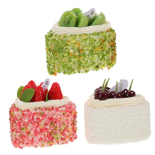 Generisch 3 Stück Kuchen-Modell deko lebensechte Kuchen gefälschter Nachtisch lebensechte gefälschte Kuchen Filigrane Tortenmodelle Dessert -Shop -Requisite zartes Kuchenmodell Hartschaum von Generisch