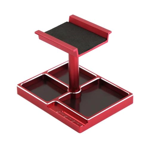 Generisch 360 -Grad -Rotation Metall RC Auto Arbeitsständer Reparaturarbeitsplattform -Plattform kompatibel mit SCX24 AX24 1/18 1/24 Skala Fernbedienungssteuerautos(Red) von Generisch