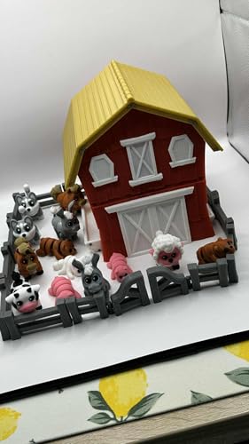 Generisch 3D-Gedrucktes Bauernhof-Spielset, Stall mit Tieren, 15x17x17,5 cm, Handgefertigt, Ab 3 Jahre Generisch 3D-Gedrucktes Bauernhof-Spielset, Stall mit Tieren, 15x17x17,5 cm, Handgefertigt, Ab 3 Jahre von Generisch