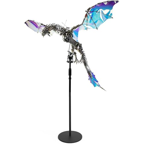 Generisch 3D Metall Blutrünstiger Aurora Dragon Bausatz Modellbausatz für Erwachsene, 124 x 126 x 22cm Großes Metall Drachenmodell mit Halterung (3000+Stück) von Generisch