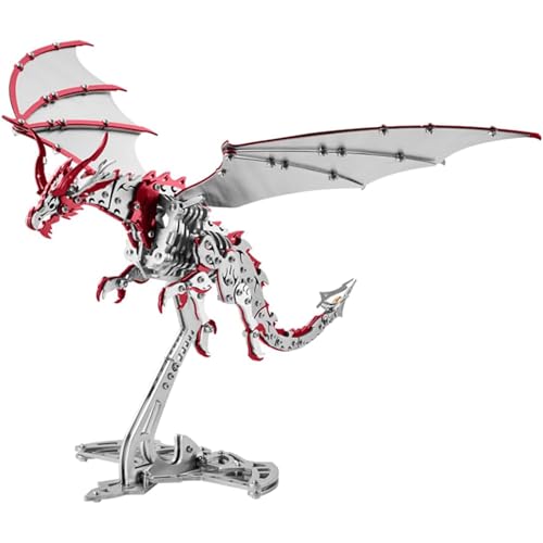 Generisch 3D Metall Puzzle Donner Flugsaurier Modell, DIY Metall Mechanische Montage Drachen Modell Kit, Jugendliche, Erwachsene,Rot Generisch 3D Metall Puzzle Donner Flugsaurier Modell, DIY Metall Mechanische Montage Drachen Modell Kit, Jugendliche, Erwachsene,Rot von Generisch