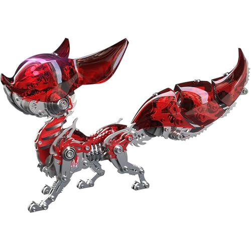 Generisch 3D-Metall-Puzzle für Erwachsene, 339pcs DIY 3D-Puzzle mechanische Fuchs Montage Modell, 3D-Metall-Tiere Modell, Kunsthandwerk Ornamente für Jugendliche und Erwachsene,Rot von Generisch