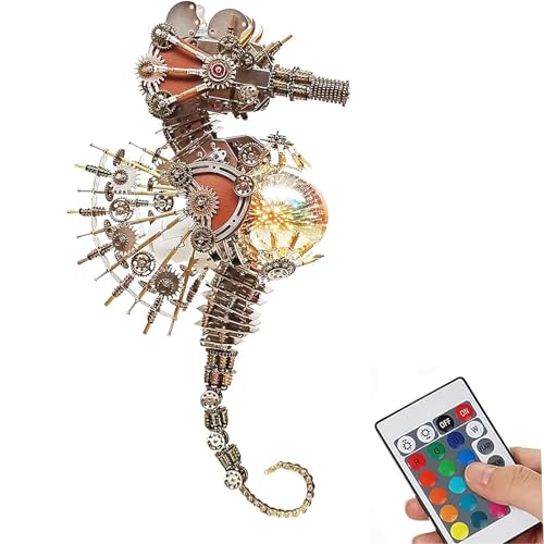 Generisch 3D Metall Puzzles Seepferdchen Planet Lampe für Erwachsene - 2100PCS Metall Seepferdchen Mechanische Modell Bausatz mit 16 Farbe Planet Licht - Zimmer Dekoration,with Firework lamp Generisch 3D Metall Puzzles Seepferdchen Planet Lampe für Erwachsene - 2100PCS Metall Seepferdchen Mechanische Modell Bausatz mit 16 Farbe Planet Licht - Zimmer Dekoration,with Firework lamp von Generisch