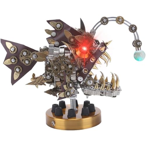 Generisch 3D Metallpuzzle Bausätze, mechanisches Laternenfischmodell zum Selberbauen mit über 700 Teilen, Deko-Spielzeug für Jugendliche und Erwachsene von Generisch