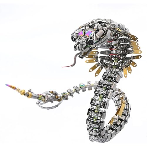 Generisch 3D-Metallpuzzle für Erwachsene, Steampunk-Viper-Kobra-Schlangen-Metallmodellbausatz, mechanisches Schlangenpuzzle-Set mit über 1000 Teilen, Tiermodell zum Zusammenbauen, Bastelgeschenk von Generisch