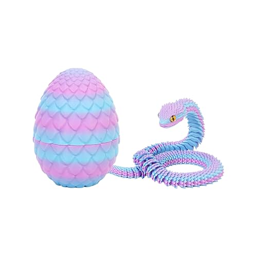 Generisch 3D Printed Snake Toy, Easter 3D PrintedSnake Articulated Flexible Snake Realistic Slithering Design Luminous Animal for Desk Decoration - Colourful Designs for Easter Gift (Blau) von Generisch