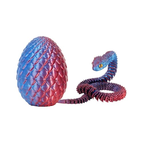Generisch 3D Printed Snake Toy, Easter 3D PrintedSnake Articulated Flexible Snake Realistic Slithering Design Luminous Animal for Desk Decoration - Colourful Designs for Easter Gift (Dunkelviolett) von Generisch