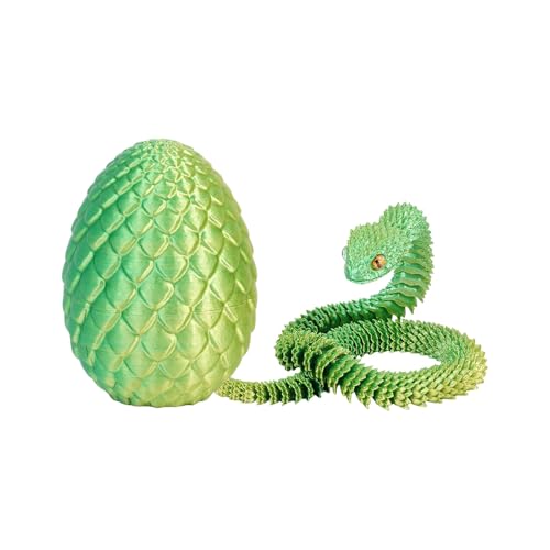 Generisch 3D Printed Snake Toy, Easter 3D PrintedSnake Articulated Flexible Snake Realistic Slithering Design Luminous Animal for Desk Decoration - Colourful Designs for Easter Gift (Grün) von Generisch