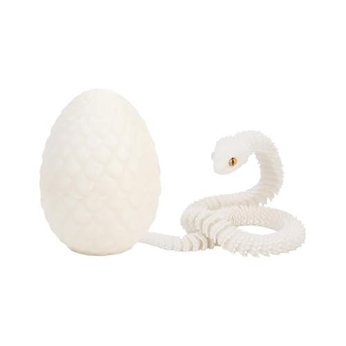 Generisch 3D Printed Snake Toy, Easter 3D PrintedSnake Articulated Flexible Snake Realistic Slithering Design Luminous Animal for Desk Decoration - Colourful Designs for Easter Gift (Klar) von Generisch